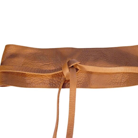 BERGE Sadie $195 Wide Leather Obi Wrap Tie Belt Women's S/M - Picture 8 of 8